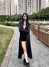 CEENIU長(cháng)款防曬衣女2025新款百搭全身防曬服沙灘皮膚衣連帽長(cháng)袖遮陽(yáng)騎行 黑色+鏡片款 均碼 【建議80-130斤】 曬單實(shí)拍圖