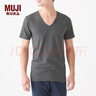 無(wú)印良品 MUJI 男式 使用了棉的冬季內(nèi)衣V領(lǐng)短袖T恤 69AA451 打底衫打底衣 炭灰色 XS 曬單實(shí)拍圖