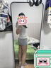 茯見側(cè)開叉短裙女夏季2025新款防走光包臀短款裙子女半身裙a字裙褲 灰色帶內(nèi)襯 L 【100-115】 曬單實拍圖