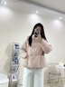 鴨鴨【都市靜奢系列】新中式羽絨服女短款冬季新款盤扣流蘇國風外套 粉色 M 曬單實拍圖