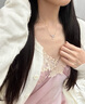 老鳳祥微笑星河S925銀項鏈輕奢吊墜高級感2025新款生日禮物女士送女朋友 微笑星河項鏈【品牌禮盒】 曬單實拍圖