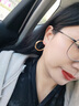TFY高級(jí)感大耳環(huán)圈圈素圈圓圈女極簡(jiǎn)金屬夸張耳飾銀色港風(fēng)輕奢耳圈 3cm金色素圈耳環(huán) 曬單實(shí)拍圖