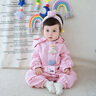 班喜迪嬰兒衣服秋裝嬰幼兒連體衣女寶寶連帽哈衣洋氣外套春秋超萌外出服 粉色 80cm 曬單實(shí)拍圖