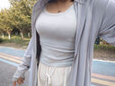 翊尚美長款防曬衣女2025春夏防紫外線全身防曬服冰絲外套淺灰色均碼 曬單實拍圖