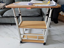 安爾雅床邊電腦桌帶輪可移動(dòng)懶人升降學(xué)習桌子床上小書(shū)桌 雙層原色60*40 曬單實(shí)拍圖