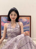 素織錦紫色連衣裙女夏季新款掛脖演唱會裙子海邊度假穿搭吊帶沙灘裙長裙 法式掛脖氣質(zhì)收腰A字裙【紫色】 均碼 【推薦體重80-120斤】 曬單實(shí)拍圖