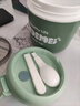婆青早餐杯杯子豆?jié){杯家用便攜外帶蓋勺隔夜燕麥杯麥片杯酸奶杯牛奶杯 PP北歐綠【可微波】-帶勺子 曬單實(shí)拍圖