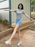 雪中飛針織短袖女2025夏季新款灰色圓領(lǐng)休閑t恤小個(gè)子簡(jiǎn)約百搭好看上衣 灰色070F(純色) XL -170/92A-推薦125-140斤 曬單實(shí)拍圖