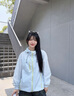 ICH MODE防曬衣女夏季戶外撞色連帽上衣2025年新款夏季輕薄工裝外套女 冰川藍 L 曬單實拍圖