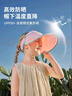檸檬寶寶兒童夏季簡(jiǎn)約純色冰冰帽男女童遮陽(yáng)防曬冰感透氣舒適空頂帽大帽檐 冰粉色小兔升級版 M【建議年齡4-12歲】 曬單實(shí)拍圖