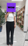 UR秋季新款女裝曠野美拉德褶皺修身套頭短袖T恤UWM440004 本白 S 曬單實(shí)拍圖