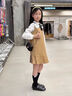 PureShare蓬紗館 女童連衣裙jk套裝2025春女孩學(xué)院風(fēng)裙子兒童春裝 布朗街角背心裙 140 曬單實(shí)拍圖