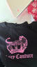 JUICY COUTURE【博主同款】橘滋25夏皇冠豹豹美式印花收腰短袖連衣裙女 黑色 L 曬單實(shí)拍圖
