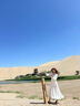 讓霧白色連衣裙草原沙灘裙裙子女夏季2025新款度假風(fēng)穿搭長(zhǎng)裙小個(gè)子 民族風(fēng)白色V領(lǐng)長(zhǎng)袖連衣裙 M 【建議105-130斤】 曬單實(shí)拍圖