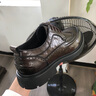 康龍夏季2025新款男鞋正品休閑商務(wù)鞋男士厚底增高英倫風(fēng)圓頭皮鞋 棕色 40 曬單實拍圖