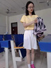 邦帛世五分西裝短褲女夏季薄款寬松直筒顯瘦高腰休閑闊腿中褲 西裝短褲【單扣白】 M 推薦【91-100斤】 曬單實拍圖