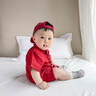 G.DUCKKIDS小黃鴨一周歲禮服男寶寶抓周衣服國風(fēng)百天百日宴滿月嬰兒衣服夏季 紅色+香囊 80cm 80碼7-11月(建議寶寶75-)cm 曬單實(shí)拍圖