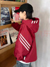 迪士尼男童外套春秋款2025新款兒童裝男孩春季紅色工裝沖鋒衣大童春裝潮 紅色左袖三斜杠外套 150 建議身高140cm左右 曬單實(shí)拍圖