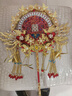 辰了個(gè)禮雙面團扇新娘結婚禮物手工成品出嫁秀禾喜扇diy材料包高級手捧花 雙色扇【材料包+禮盒+扇架】 曬單實(shí)拍圖