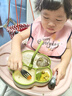COOKSS 寶寶餐盤硅膠嬰兒學吃飯分格兒童餐具輔食碗餐盤帶吸盤 雙拼綠 曬單實拍圖