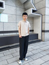 Cebrodz法國 休閑褲男2025年夏季薄款寬松直筒男褲垂感速干冰絲彎刀褲子 黑色 L 曬單實拍圖
