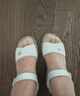 紅蜻蜓涼鞋女平底媽媽軟皮軟底外穿中老年女士沙灘鞋女 WTK240752米白36 曬單實(shí)拍圖