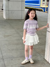 真維斯女童裙子兒童短裙女孩夏季公主裙女大童蓬蓬裙夏裝可愛(ài)蛋糕裙 黑 140 曬單實(shí)拍圖