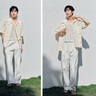 森馬（Semir）短袖襯衫男國(guó)風(fēng)竹葉滿印純棉襯衣2025夏裝休閑度假上衣 黃色調(diào)00333 L 曬單實(shí)拍圖
