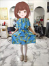 迪士尼（Disney）童裝女童吊帶連衣裙夏裝2025新款韓版小女孩洋氣兒童雪紡公主裙子 雪紡裙 菠蘿藍色 140 建議身高130cm左右 曬單實(shí)拍圖