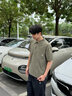 LAZY DAY TREND戶外防曬涼感速干半拉鏈POLO衫男士夏季寬松工裝短袖T恤 叢林綠 M 曬單實拍圖