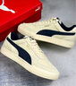 彪馬（PUMA）經(jīng)典復(fù)古透氣小白鞋男女百搭休閑板鞋運(yùn)動(dòng)鞋CAVEN 391939 杏仁糖色-海軍藍(lán)-09 42 曬單實(shí)拍圖