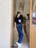 Calvin KleinJeans四季款女ck經(jīng)典美式潮流復古微彈高腰寬松版牛仔褲J225380 1BJ-牛仔藍 25 曬單實(shí)拍圖