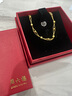 周六福（ZLF）  黃金手鏈女款足金999雙鏈圓珠相連桃心型金手鏈 計價(jià) 15+2cm尾鏈 - 4.39g 曬單實(shí)拍圖
