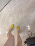 ZHR單鞋女法式芭蕾風(fēng)軟平底豆豆女鞋氣質(zhì)絨面套腳船鞋女 CV09 黃色37 曬單實(shí)拍圖