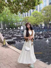 歐絲婕（OUSIJIE）大碼女裝胖MM法式絕美連衣裙女夏季新款文藝復(fù)古馬甲兩件套裝女 白色 3XL 【160-180斤】 曬單實拍圖
