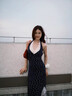 允橘吊帶連衣裙裙子女夏季2025新款長裙法式碎花度假海邊沙灘裙純欲 藍色扭結(jié)碎花掛脖連衣裙 M 建議95-105斤 曬單實拍圖