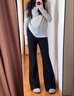 CTOX西裝微喇叭褲女2025春夏新款高腰顯瘦彈力小個子休閑拖地休閑褲 春夏小個子(黑色微喇款) L 1尺9  建議105-115斤 曬單實拍圖