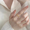 CEENIU老鳳凰金店款5G黃金色鍍金沙金999滿天星素圈戒指女鍍18k金色磨砂 金色 磨砂極細(xì)戒指 8號(hào) 曬單實(shí)拍圖