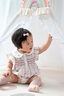 OAK FAMILY新生嬰幼兒短袖包屁衣全棉連體衣夏季寶寶爬服 花夢里（不含頭飾） 80cm  （推薦9~18個月） 曬單實(shí)拍圖
