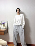SPAOSP簡約長袖t恤男女2025秋季韓式潮流小熊印花上衣SPCX25ST01XY 曬單實拍圖