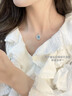 阿黛麗天然海藍(lán)寶石項(xiàng)鏈925銀鑲嵌吊墜半寶石吊飾女飾品掛件七夕送女 曬單實(shí)拍圖