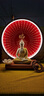 陶瓷釋迦摩尼佛大日如來(lái)佛像客廳創(chuàng  )意玄關(guān)禪意裝飾畫(huà)心經(jīng)燈圈擺件 燈圈【紅】如來(lái)-紅衣【陶瓷】送 曬單實(shí)拍圖