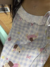 果殼（Gukoo）睡裙女夏季新款派對(duì)小狗純棉格紋女士家居服吊帶睡裙 海水藍(lán) M  曬單實(shí)拍圖