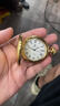 鉆石上海鉆石牌手表全自動(dòng)機械懷表日歷復古翻蓋大數字男女士護士掛表 金色數字夜光款 48mm 曬單實(shí)拍圖