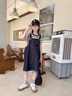 G.DUCKKIDS小黃鴨童裝女童牛仔背帶裙夏季薄款2025新款兒童連衣裙中大童套裝 單件-背帶裙 160 (建議145-155cm 9-10周歲） 曬單實(shí)拍圖