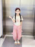 靚貝城堡女童夏裝套裝2025新款小童洋氣時髦兒童衣服女寶寶夏季短袖兩件套 紫色 110 曬單實拍圖