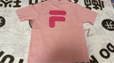 FILA FUSION斐樂潮牌情侶款男士女士針織短袖衫2025春新品舒適寬松T恤 櫻紅色-RD XS 曬單實(shí)拍圖