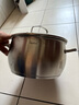Momscook 不銹鋼湯鍋淺燒鍋燉湯鍋復底加厚 玻璃蓋 SUS304 電磁爐燃氣通用 24×13.5CM湯鍋 24cm 曬單實拍圖