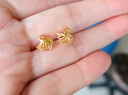 夢(mèng)金園 黃金耳釘女足金5G天鵝鏤空直針耳釘送女友生日禮物 曬單實(shí)拍圖