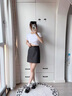 艾熙禮高端灰色西裝半身裙女2025新款夏季高腰氣質(zhì)A字裙小個子包臀短裙 灰色 M /27 建議100-110斤 曬單實拍圖